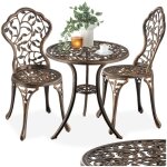 Ensemble table et chaise - tectake - ensemble bistrot lyon 2 personnes r�sistant aux intemp�ries - noir ...