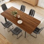 Ensemble table � manger avec 6 chaises table � rallonges table � manger moderne et �l�gante en mdf pour ...