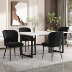 Ensemble de table  manger moderne - table de cuisine 117x68 cm avec 4 chaises velours vert meraude ...