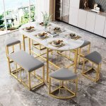 Ensemble table à manger ovale 70x140cm avec 6 chaisestable salle à manger avec plateau en mdf et structure ... Ensemble table à manger ovale 70x140cm avec 6 chaisestable salle à manger avec plateau en mdf et structure ...