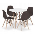 Ensemble table ronde blanche todi 80 + 4 chaises basses osaka Ensemble table ronde blanche todi 80 + 4 chaises basses osaka