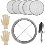 Ensemble de tamis de jardin - mich - acier inoxydable - 5 tamis - mailles 12mm / 10mm / 9mm / 6mm / 3mm ...