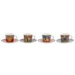 Ensemble de tasses et assiettes en porcelaine - home esprit - lot de 4 - multicolore - 125 x 125 x 15 ...