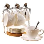 � ensemble de tasses � th� et soucoupes � caf� en porcelaine blanche de 5 oz avec soucoupe et cuill�re ...