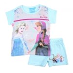 Ensemble tee shirt et short la reine des neiges bleu ciel - - bleu