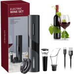 Ensemble tire bouchon lectrique rechargeable - avec bec verseur anti gouttescble usbcoupe - capsule(noir) ...