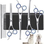 Ensemble de toilettage pour chien 6 en 1 ciseaux robustes en acier inoxydable (t�te ronde)accessoires ...