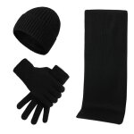 Ensemble trois pices bonnet charpe et gants - unisexe - tricot - doubl en peluche - style simple ...