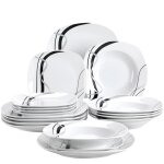 Ensemble de vaisselle en porcelaine assiettes de d�ner de 975 pouces assiettes � soupe de 85 pouces 18 ...