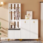 Ensemble de vestiaire avec banc  chaussures et coussins porte - manteau  crochets armoire  chaussures ...