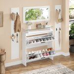 Ensemble vestiaire dentre - 2 porte - manteaux et 1 meuble  chaussures - avec miroir et 8 patres - ...