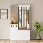 Ensemble vestiaire garde - robe de couloir avec armoire  chaussures et banc patre porte - manteau ensemble ...