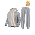 Ensemble de vtement homme 2 pices chaude automne hiver confortable - gris clair