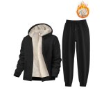 Ensemble de v�tement homme 2 pi�ces chaude automne hiver confortable - noir