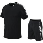 Ensemble de vetement sport 2 pieces homme t - shirt et short ete respirant schage rapide pour fitness ...