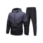 Ensemble de vetement de sport homme bicolore fashion fermeture eclair - gris Ensemble de vetement de sport homme bicolore fashion fermeture eclair - gris