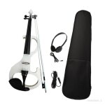 Ensemble de violon lectrique en bois massif instruments  cordes silencieux avec raccords et tui rigide ...