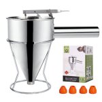 Entonnoir cuisine 12 litre entonnoir a piston inox distributeur de pte avec support et 4 buses en silicone ...