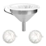 Entonnoir de cuisine en inox 5 pouces filtres 200 / 400 mailles pour liquides huiles jus vin confitures ...