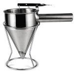 Entonnoir � piston en acier inoxydable avec support distributeur pour p�te cr�me sauce et autres pr�parations ...