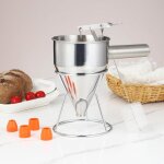 Entonnoir a piston600ml entonnoir de cuisson de en acier inoxydable avec support brosse de nettoyage ...