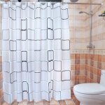 Épaississe le motif carré imperméabilisant le rideau en douche 240 * 200cm Épaississe le motif carré imperméabilisant le rideau en douche 240 * 200cm