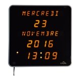 Ephemeris horloge calendrier - grands caractres dst - blanc - 28 cm