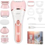 Epilateur electrique femme 6 en 1 rasoir electrique femme sans fil affichage led rechargeable rose