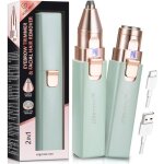 pilateur pour sourcils et poils du visage pour femmes:rasoir lectrique 2 en 1 pour le visage et les ...