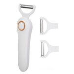 Éplucheur électrique rechargeable vgeby - 3 têtes de coupe - lame en acier inoxydable - pour fruits et ... Éplucheur électrique rechargeable vgeby - 3 têtes de coupe - lame en acier inoxydable - pour fruits et ...