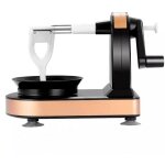 Eplucheur de pomme rotatif - noir - pratique et rapide - lames en acier inoxydable de haute qualité Eplucheur de pomme rotatif - noir - pratique et rapide - lames en acier inoxydable de haute qualité