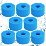 Lot de 8 cartouches filtre mousse type s1 bleu - �ponge filtrante r�utilisable et lavable pour piscine ...