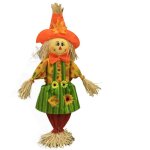 �pouvantail halloween - ulisem - paille et tissu - 26x60cm - d�coration de jardin