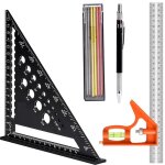 �querre de charpentier 180 mm �querre de charpentier avec niveau � bulle et crayon de chantier pour tracer ...