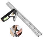 querre combine outils de menuiserie carre en acier inoxydable de 12 / 300 mm rgle de 45 / 90 degrs ...