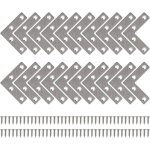 Equerre de fixation plats droits support en forme de l metalliques equerres avec vis 50 * 50mm 20 pices ...