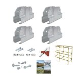 Equerre de fixation en t pour tubes carr�s 25x25 mm ? lot de 4 ? connecteur m�tallique