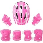 Equipement de protection casque vlo enfant protge - poignet genouillre coudire rose - iixpin - lot ...