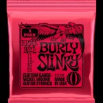 Cordes de guitare lectrique - ernie ball - 3226 - burly slinky 11 - 52 - pack de 3 - acier nickel