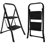 Escabeau 2 marches pliable antid�rapants �chelles marche pied pliante 2 - level max 150kg acier robust ...