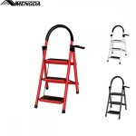 Escabeau 3 marches - mengda - pliant marchepied - escabeau de m�nage - avec p�dale antid�rapantecharge ...