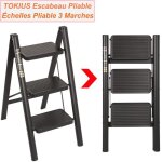 Escabeau 3 marches - tokius Échelle pliante avec marchepied antidérapan - escabeau en aluminium robuste ... Escabeau 3 marches - tokius Échelle pliante avec marchepied antidérapan - escabeau en aluminium robuste ...