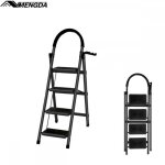 Escabeau 4 marches - mengda - escabeau � barreaux - pliant - charge maximale 150 kg - avec p�dale antid�rapant ...