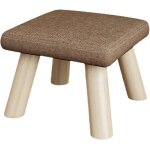 Escabeau en bois repose - pieds en bois sous le bureau avec coussin antidrapant pour placard de salon ...