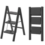 Escabeau chelle pliante marche pied pliable  3 tages avec coussins en caoutchouc antidrapants capacit ...