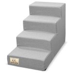 Escalier 4 marches amovible antidrapant 60x40x30 cm gris lin