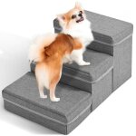 Escalier pour chien escalier pour animaux 3 marches amovible et lavable escaliers pour chiens rampe avec ...