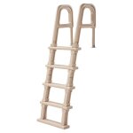 Escalier de piscine en plastique avec 2 rampes - vevor - charge 136 kg - 5 marches antidrapantes - pour ...