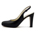 Escarpin lgant en cuir noir doux - talon et plateau boucle rglable - osvaldo pericoli