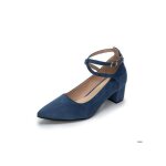 Escarpins femme bleus taille 37 en cuir synthtique brillant talon stable bride  boucle lgants et ...